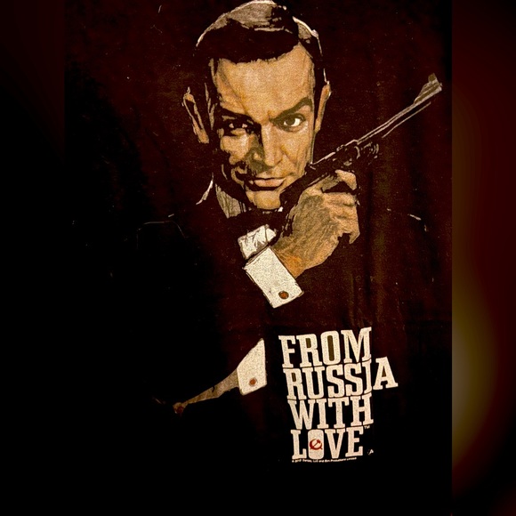 James Bond Sean Connery From Russia With Love Black Tshirt Sz Small - Picture 2 of 3